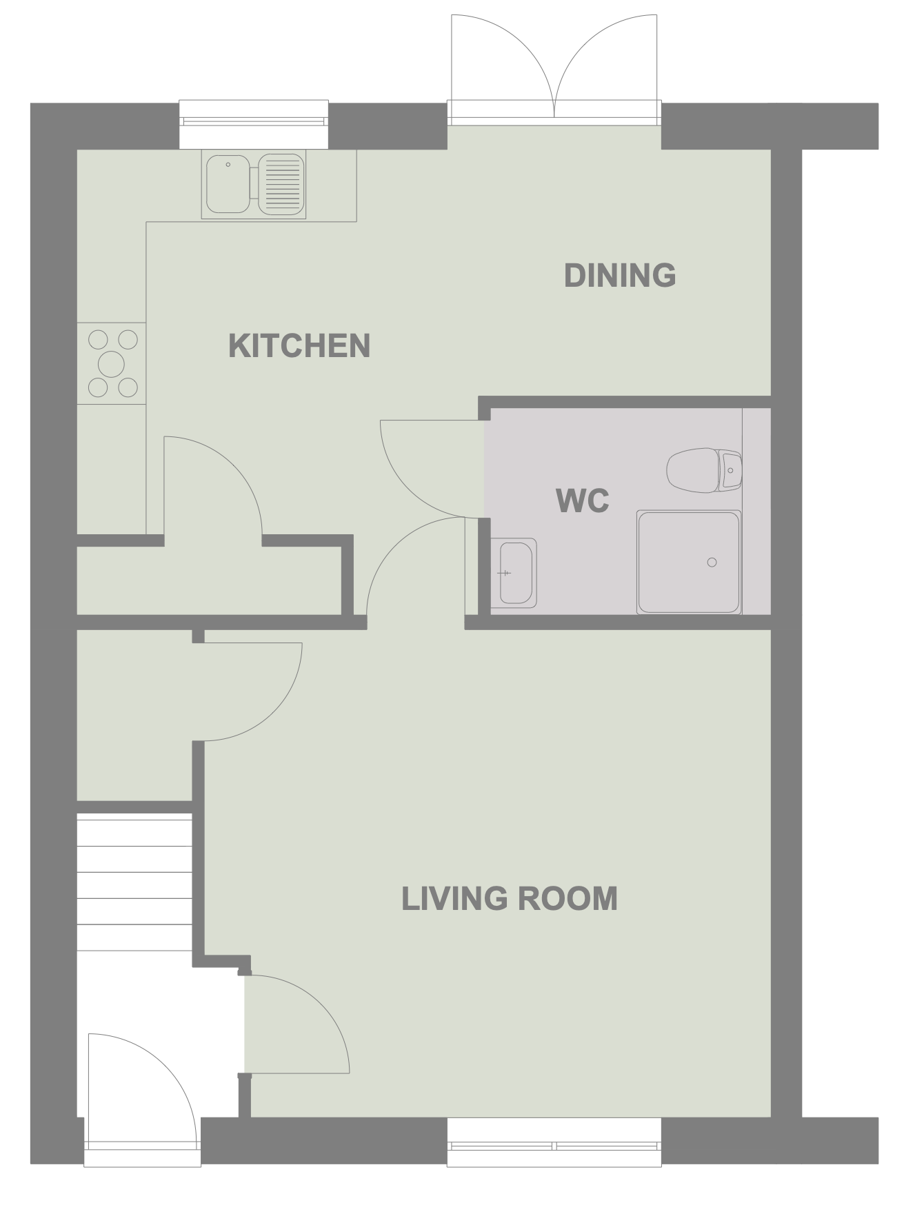 Anagach semi-detached ground floor plan