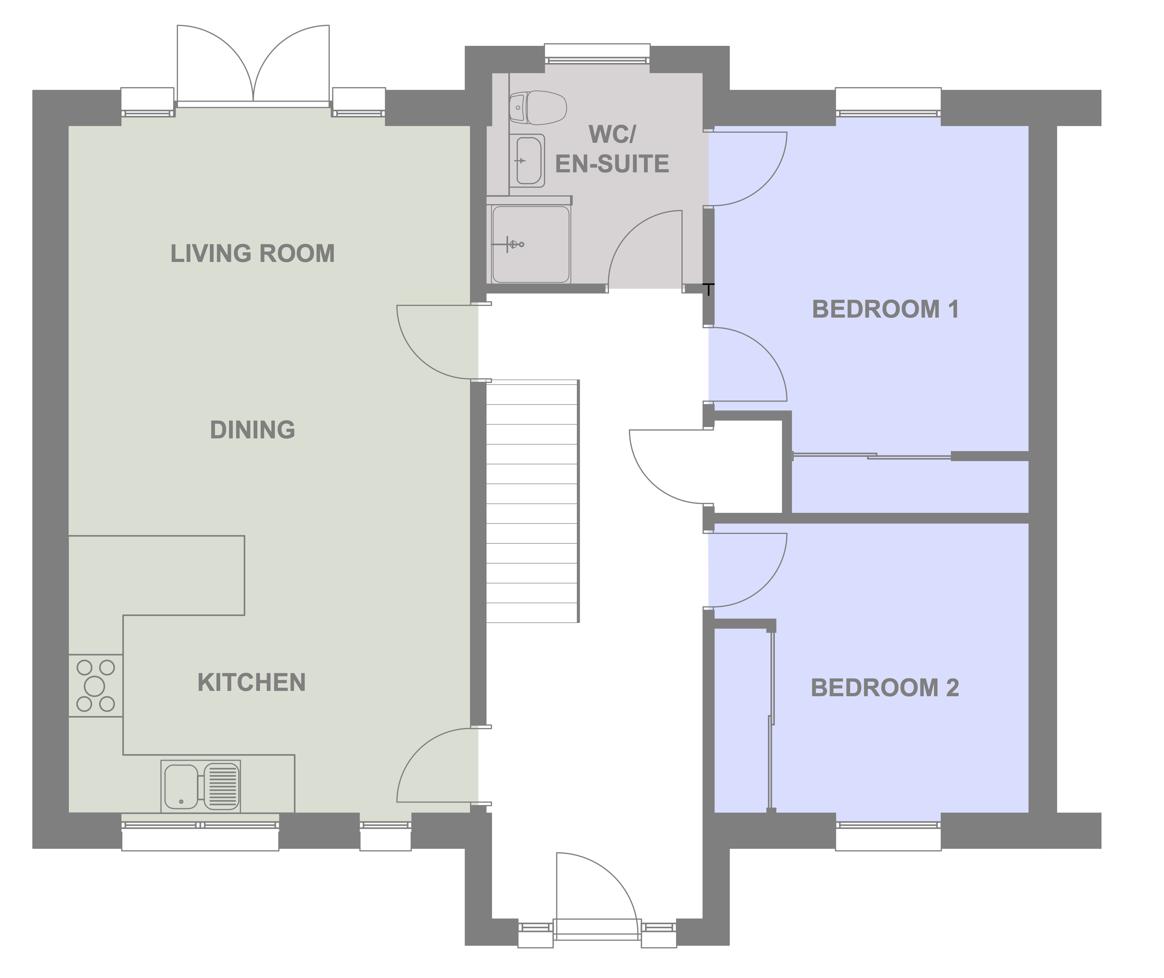 Kylintra semi-detached ground floor plan